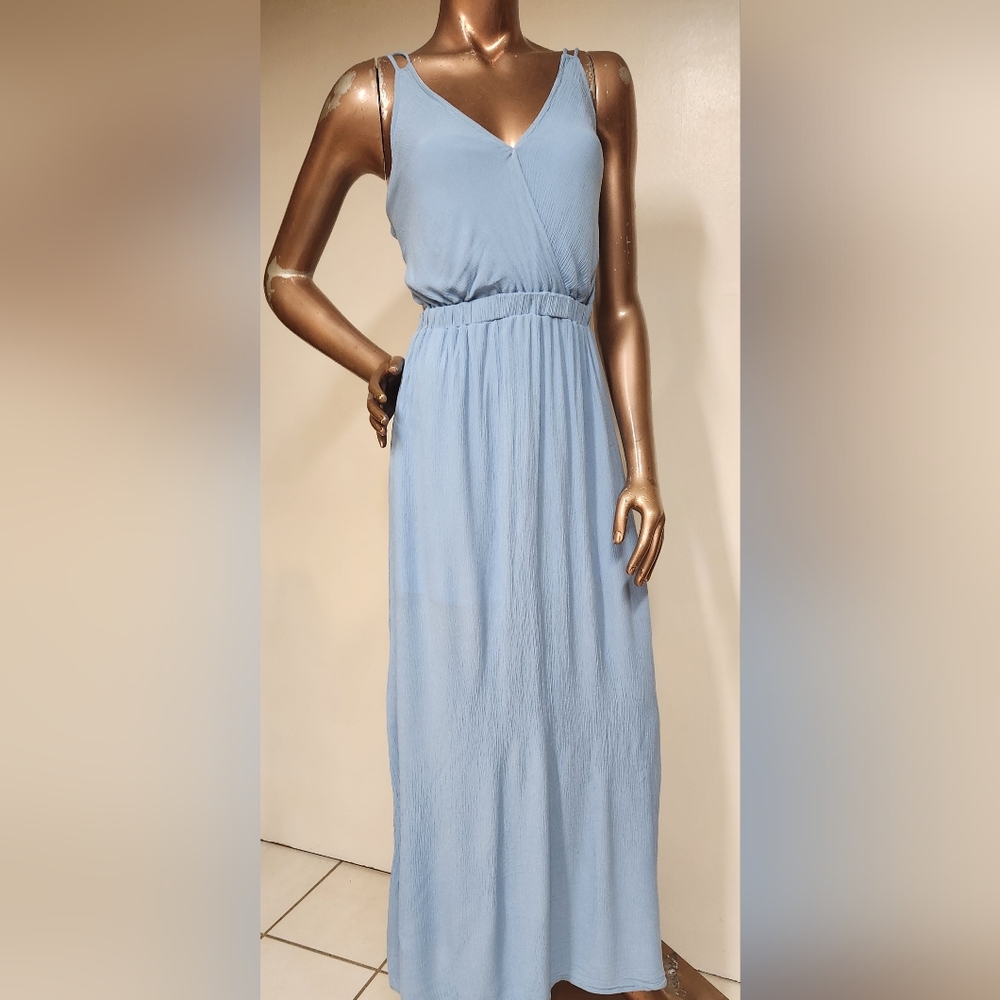 Lulu's Coastal Blue Gauze Maxi Dress Size XS - Picture 1 of 6